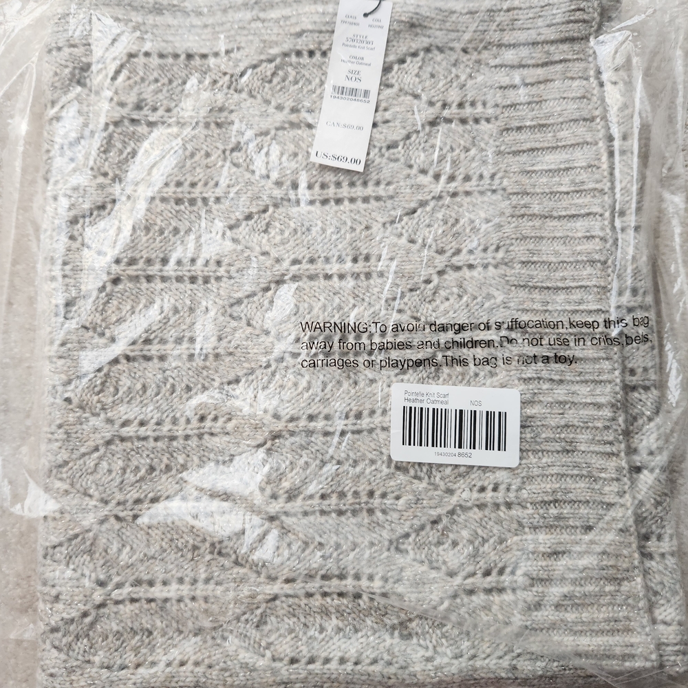 Gray Knit Scarf / Wrap
